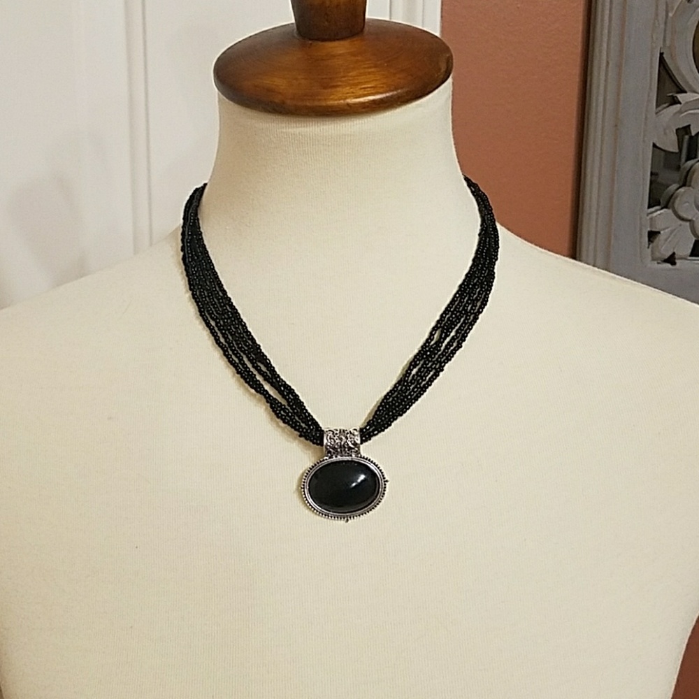Black stone necklace